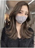 韓国ヘアイメチェンハッシュカット似合わせカットレッドブラウン