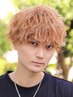 【メンズ/ハイトーン】ダブルカラー(ブリーチ込み)＋デザインカット ￥13500