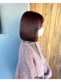 ボブ×ピンクブラウン