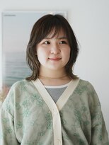 ニュイ(NUIT) ハイライトオリーブベージュレイヤーカット鎖骨ボブ