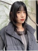 顔まわりカットレイヤーカットハッシュカットミディアムレイヤー