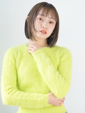 アルーシェウィズスカイ 原宿(Alushe with Sky) 切りっぱなし/チェリーブラウン/ダブルカラー/ケアブリーチ/ボブ