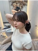 韓国顔まわり×タイトポニー【仙台/髪質改善】