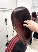 【インナーカラー】ピンクブラウン×ピンクベージュ