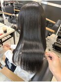 地毛風カラーダークブラックグレーブラック暗髪透明感艶髪韓国風