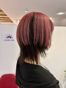 アズールサン 草加西口店(azule-sun) ウルフ,アンブレラカラー,ピンク,ブラウン,白髪ぼかし【草加】