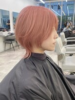 ダブルトーキョー シブヤ(W-TOKYO SHIBUYA)&nbsp;ショートウルフカットホワイトピンクカラーレイヤーカット