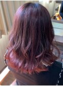 秋冬ボルドーカラー×バレイヤージュ☆五反田美容室