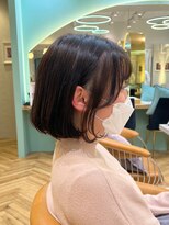韓国風巻きサイドバングワンレン内巻きボブ
