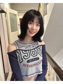 ミディアムロブウルフカット