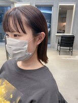 エウペ 渋谷(WEUPE)&nbsp;斜めバング/グレージュカラー/デザインカラー/シルキーベージュ