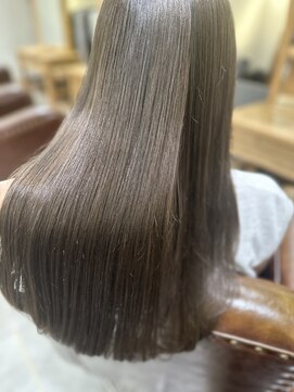 ローネス ギンザ(LONESS ginza) くびレイヤー薄めバンググレージュカラーピンクベー ジュパーマ