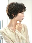 前下がりショート・ボブ/絶壁解消/前髪あり/30代/40代/50代