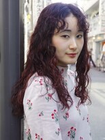 ベチカ(vetica)&nbsp;ボルドーカラー×ウルフカット×スパイラルパーマ