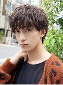 ツイストスパイラル波巻きスパイラルパーマセンターパートウルフ