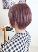 20代30代40代大人丸みショートボブ×チェリーレッド