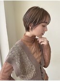 丸みショートマロンベージュカラー　奈良王寺　20代30代40代