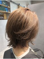 ハウリーヘアアンドスパ(HAURY hair&spa)&nbsp;レイヤーボブ×ハイトーンベージュ