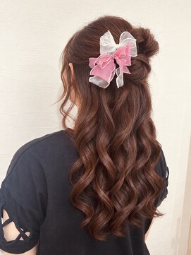 京都ヘアセット着付け専門サロン 夢館 五条店(yumeyakata) リボンハーフアップ