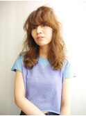 小顔バング×外国人風くせ毛パーマ