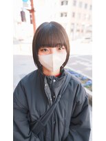 ボアップ 松山店(boappu)&nbsp;#黒髪ボブ#前髪カット#フルバング#ミニボブ