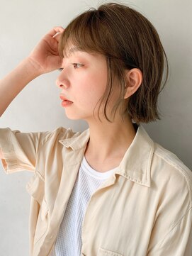 レクタ(RECTA) 前髪パーマアッシュベージュ黒髪ミディアムアッシュブラウン4