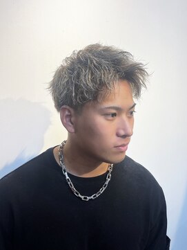 メンズ レオ 南森町店(men's LEO) 【アップバング】ハイライトソフトツイストスパイラルパーマ