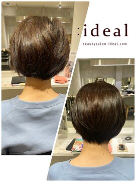 アイディール 心斎橋店(:ideal) カット，白髪染め，酸熱トリートメントで髪質改善♪#ショート