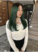 【新潟/古町】グリーンカラー　ロングレイヤー