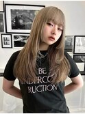 『 カット＋ブリーチ＋カラー 』厚めバング/姫カット/レイヤー