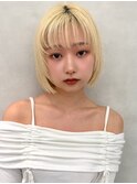 ミニウルフ/くすみブルー/イヤリングカラー/韓国ヘア[U24/笹塚]