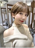 大人可愛い20代30代40代小顔◎マッシュショートボブ白髪ぼかし