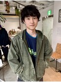 くせ毛風パーマ/ショートヘア/暗髪