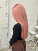 ピンクベージュ/ストレートロング