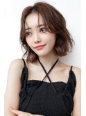 20代30代大人かわいい/斜めバング/シルキーベージュ/前髪/くびれ