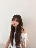 20代30代くびれヘアブルーカラー韓国レイヤーロング透明感