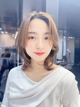 ファンナギンザ(FaNNa ginza) フェイスレイヤー/くびれヘア/透明感カラー/ミディアム/前髪