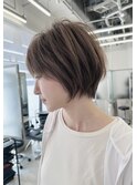 ショートボブ/大阪/梅田/茶屋町/白髪ぼかし/顔まわり
