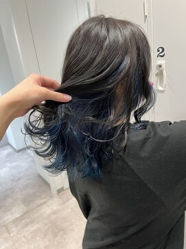 エレノア 静岡店(Eleanor) 【サメシマ】インナーカラー×深海ブルー