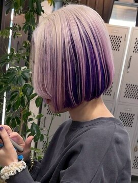 アポロ 横浜駅店(apollo) xカラー/ホワイトグレージュ/レイヤーカット/チェリーブラウン