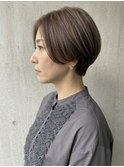 白髪ぼかし　ショートボブ　レイヤーボブ　ボブ　二子玉川　50代