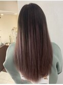 ☆シールエクステで紫グラデーション☆ブリーチ ケアブリーチ