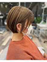 イースタイルコムズヘア 柳通り店(e-style com's hair)&nbsp;#コンパクトボブ#ショートボブ#リラクシー#オンブレ#ハイライト