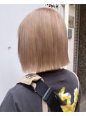 ミルクティーベージュ×切りっぱなしボブ【Grit神戸元町店】