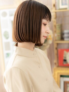 カバーヘア イヴ 戸頭店(COVER HAIR EVE) 大人かわいいぱっつん前髪小顔ミニボブTb4戸頭20代30代40代