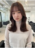 △大人可愛い韓国風レイヤーカットラベンダーグレージュ