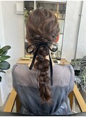 kana 結婚式 ヘアセット 編みおろし