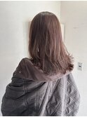セミロングレイヤー セミディ ベージュ ミディアムレイヤー 