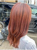 ブリーチなしレッドブラウン
