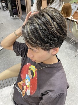 ロンド メリー 大宮(Lond merry) men'sメンズブリーチハイライトダブルカラーフェザーパーマ/大宮